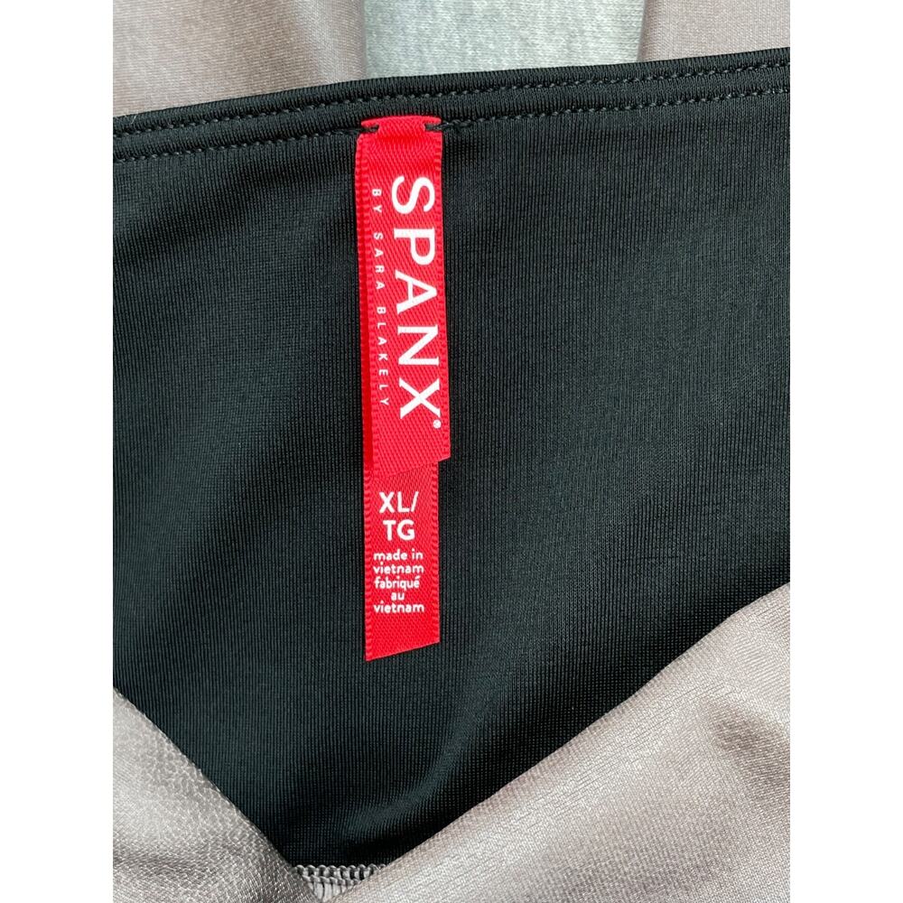 Spanx Leggings Womens XL Brown Faux Leather Shaping Stretch Waistband 29" Inseam - Picture 3 of 11